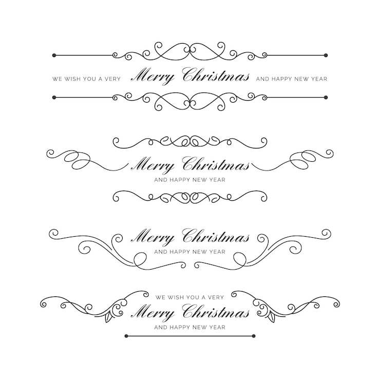 Free Vector calligraphic merry christmas decoration