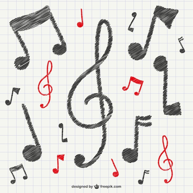 Vettore gratuito note musicali calligrafici