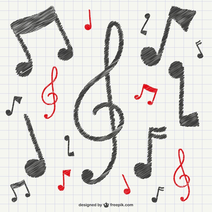 Free Vector calligraphic musical notes