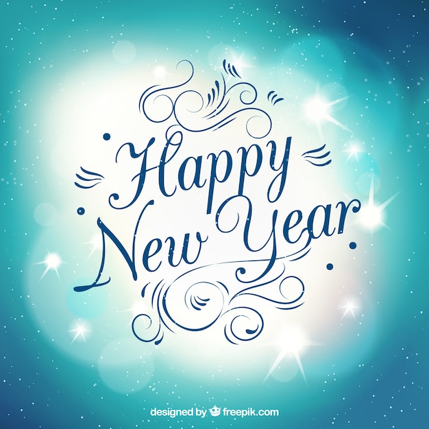 Free vector calligraphic new year card