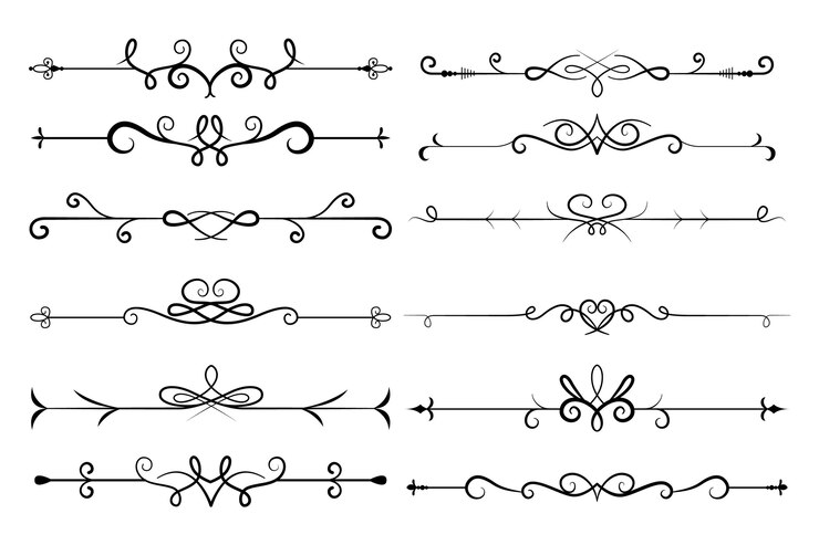 Free Vector calligraphic ornamental divider collection