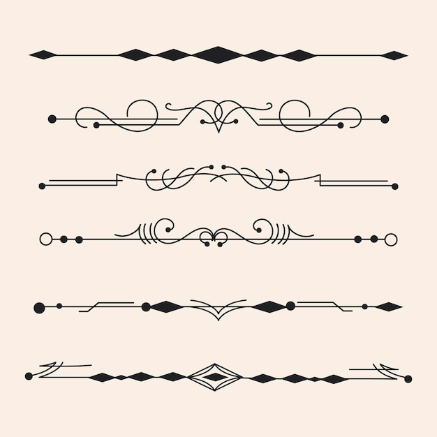 Calligraphic ornamental divider collection