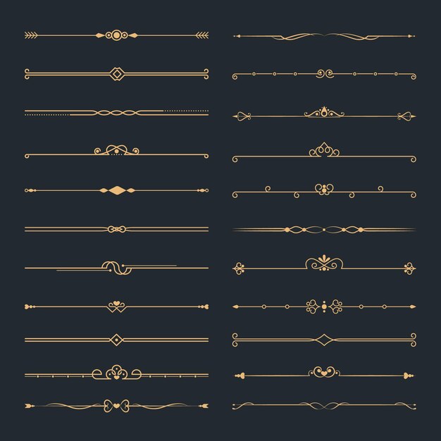 Набор каллиграфических декоративных разделителей