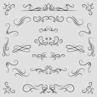 Free vector calligraphic ornamental element collection