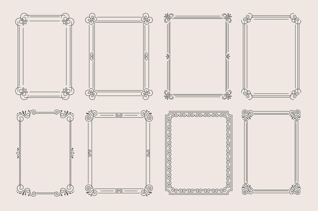 Calligraphic ornamental frame collection