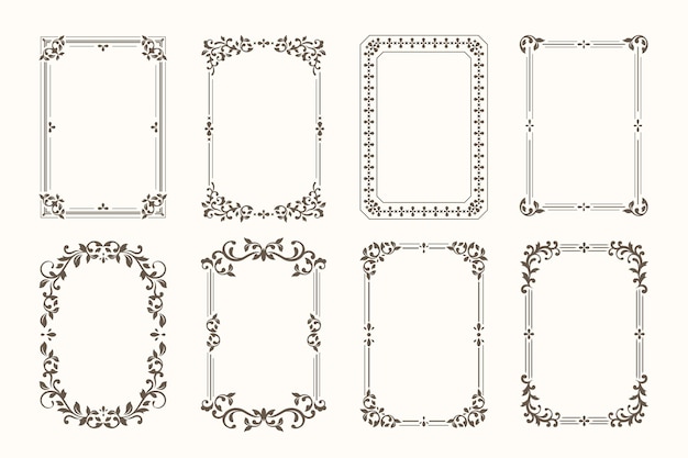 Free vector calligraphic ornamental frame collection