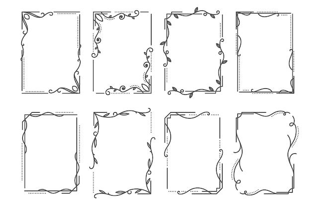 Free vector calligraphic ornamental frame set