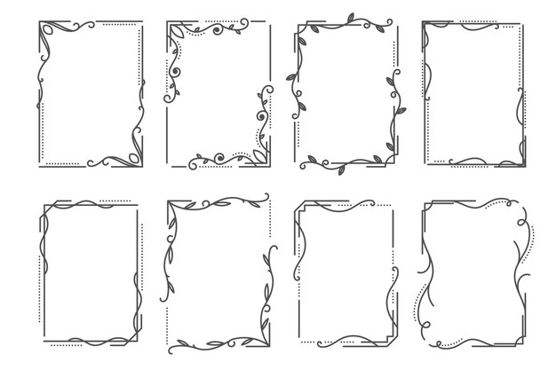 Набор каллиграфических декоративных рамок