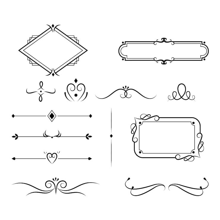 Free Vector calligraphic ornamental frames and elements