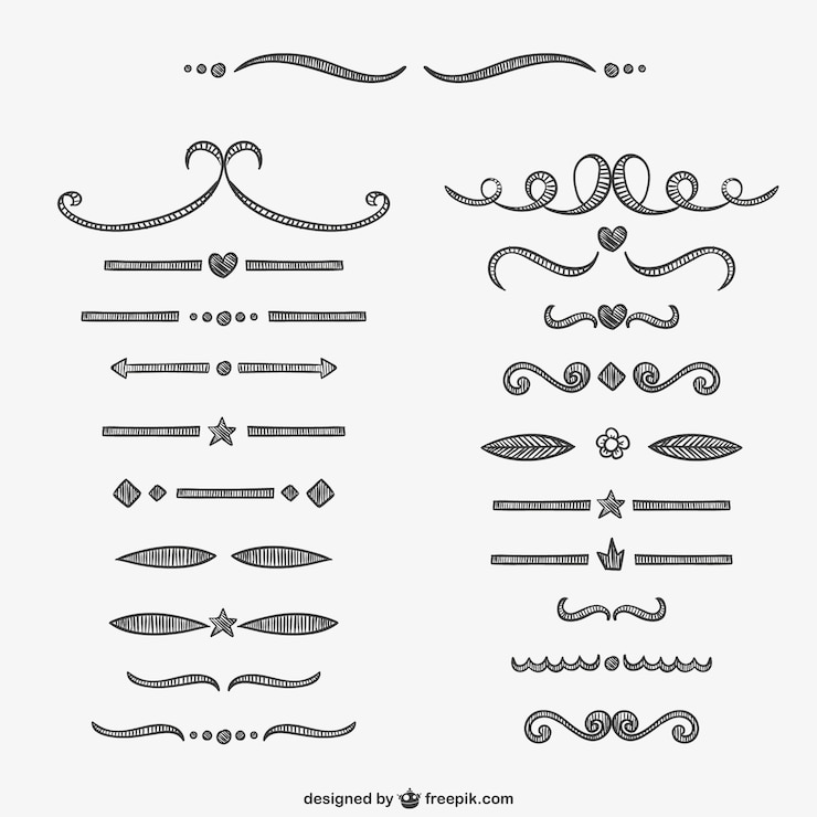 Free Vector calligraphic separators