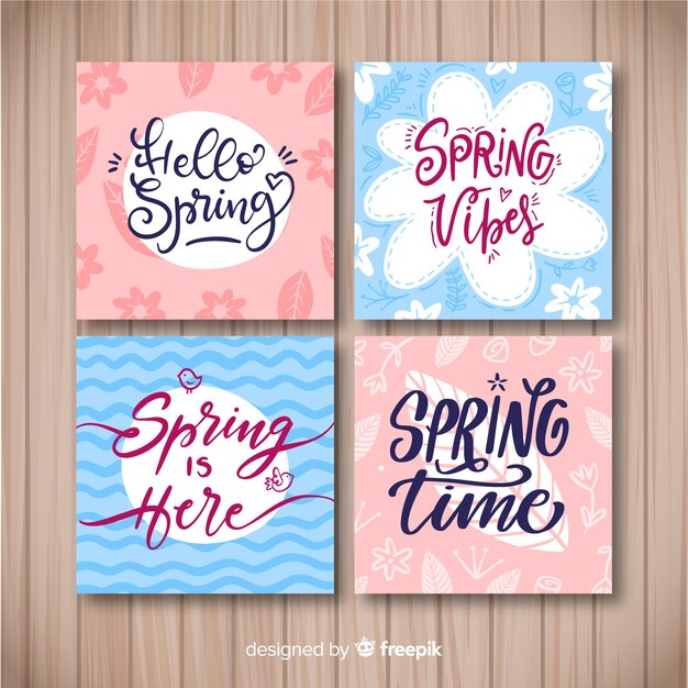 Calligraphic spring card collection