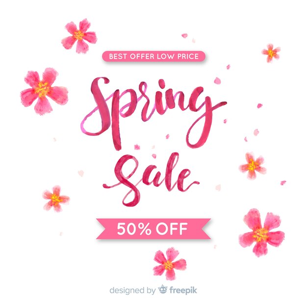 Calligraphic spring sale background