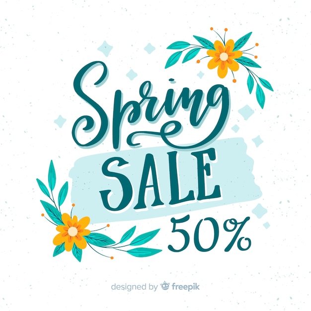 Calligraphic spring sale background