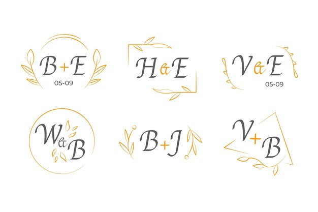 Ha initial wedding monogram logo Royalty Free Vector Image