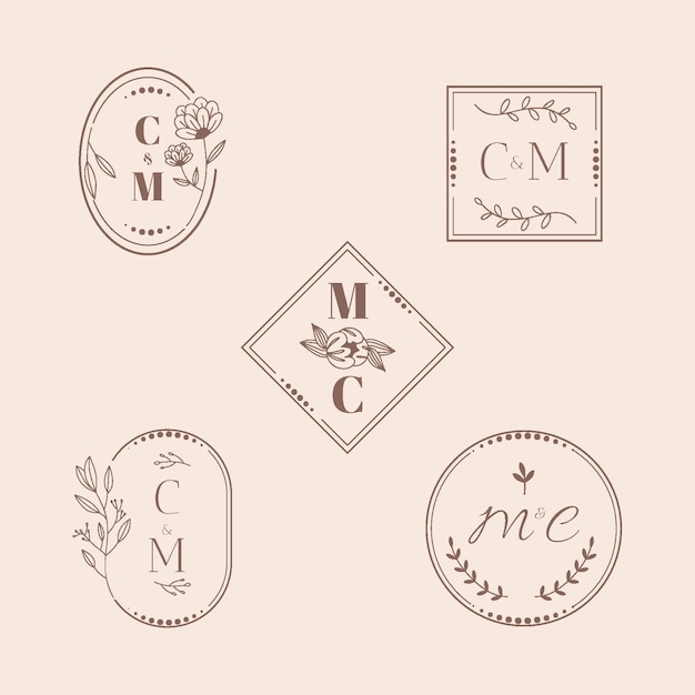 Free vector calligraphic wedding monograms