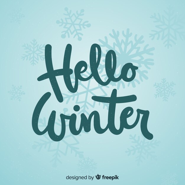 Calligraphic winter background