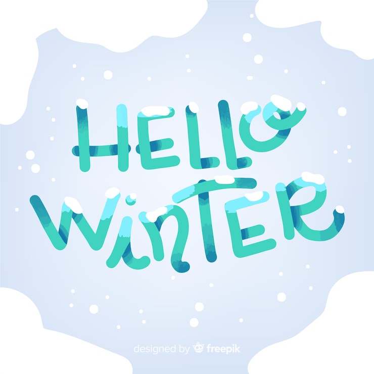 Free Vector calligraphic winter background
