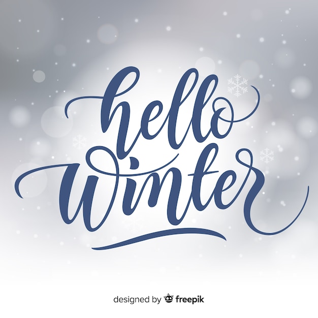 Free vector calligraphic winter background