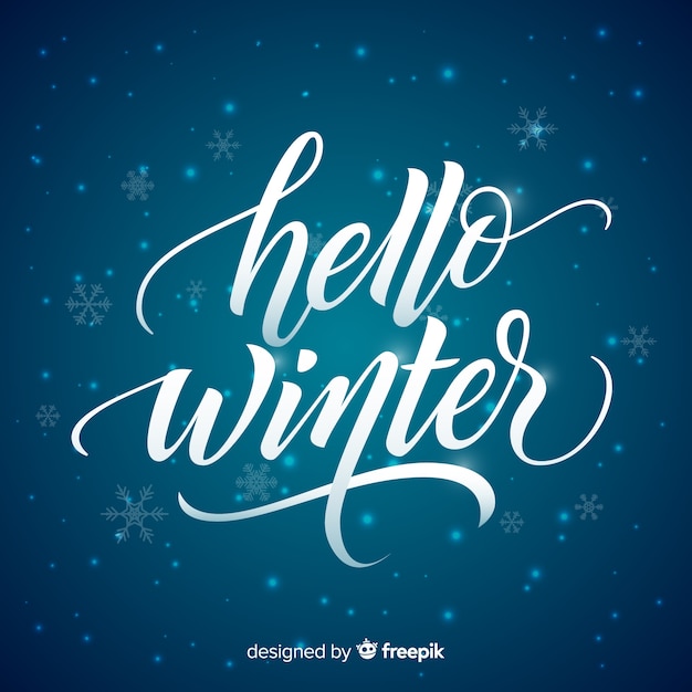 Free vector calligraphic winter background