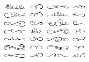 Free vector calligraphy flourish. decorative flourishes ornament, ornamental swirl and vintage scrolls curls