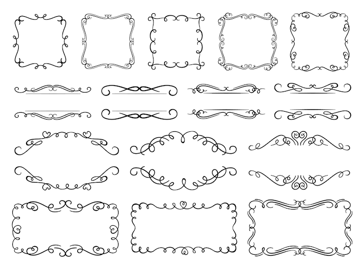 Free Vector calligraphy flourish frames