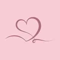 Vettore gratuito caligrafia cuore sfondo rosa