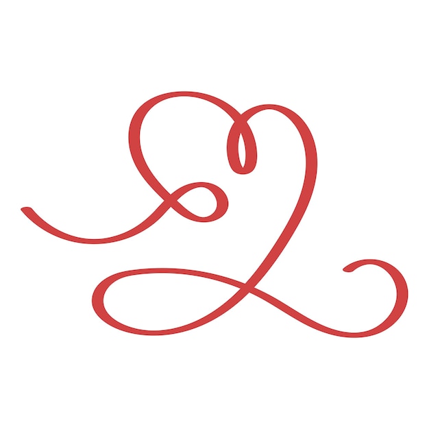 Free vector calligraphy heart red