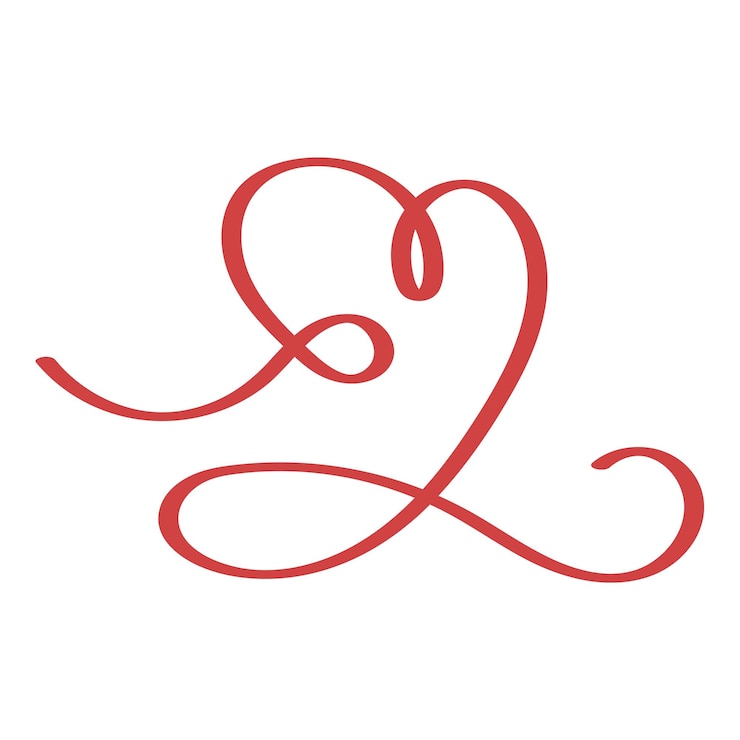 Free Vector calligraphy heart red