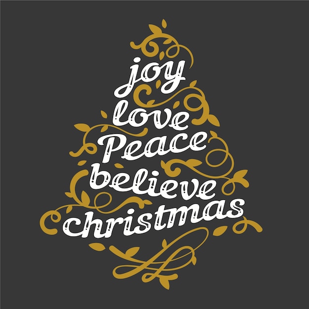 Free vector calligraphy lettering christmas tree
