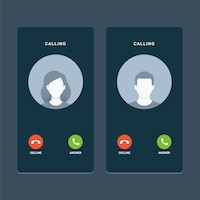 Calling screen with faceless avatar. isolated vector illustration