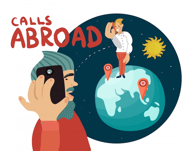 Free Vector calls abroad composition