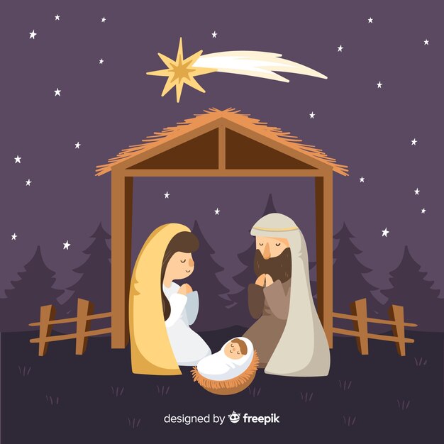 Calm night nativity background