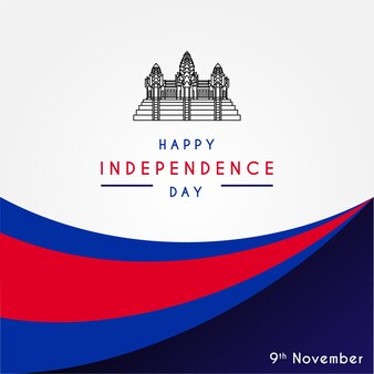 Дизайн шаблона иллюстрации празднования дня независимости камбоджи