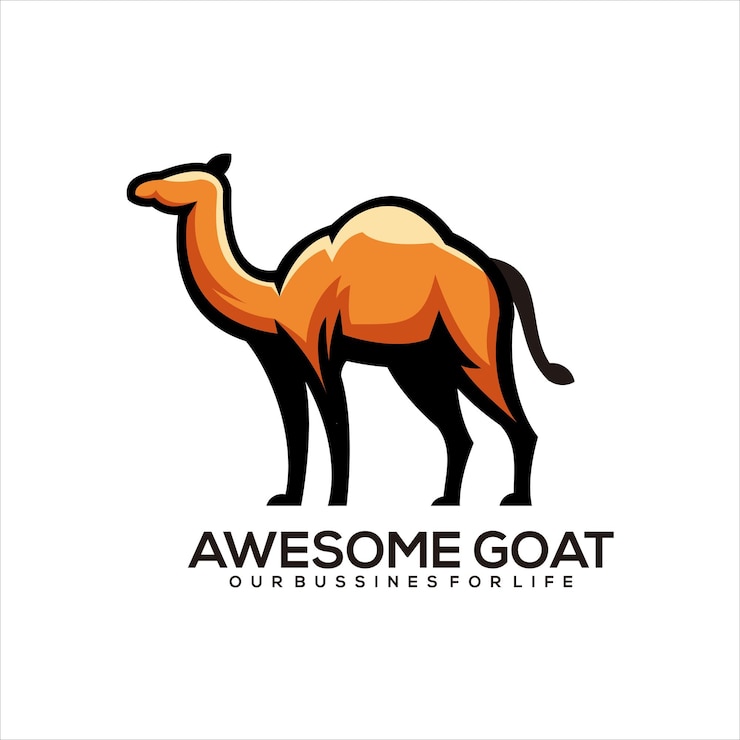 Free Vector camel illustration logo design