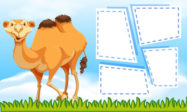 Camel on note background