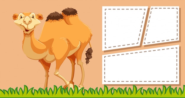 Free vector camel on note