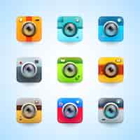 Free vector camera app buttons