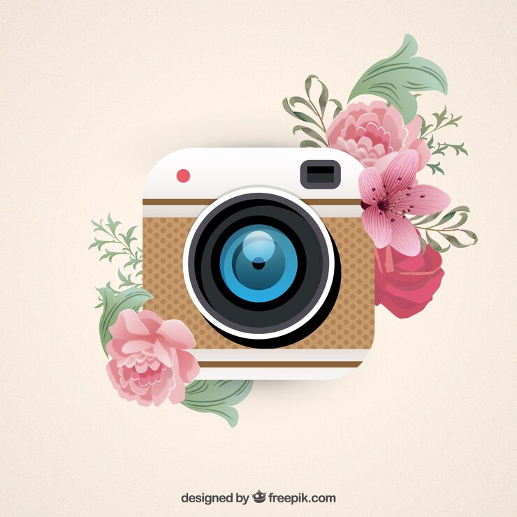 Free Vector camera button in retro style