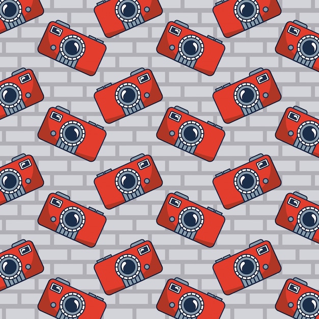 Free vector camera doodle pattern