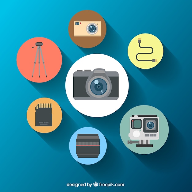 Camera equipment rounded icons 