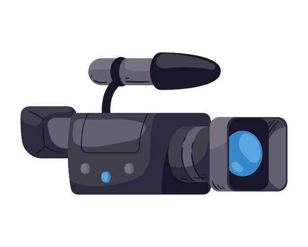 Free vector camera film device microphone icon isolated vector