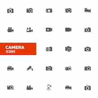 Vettore gratuito camera icon set