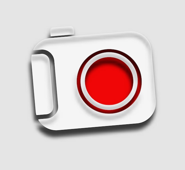 Camera Icon on white button original illustration