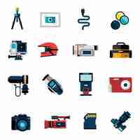 Free vector camera icons set