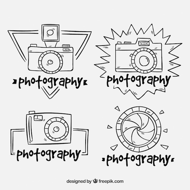 Free vector camera label collection