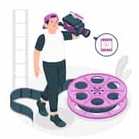 Free vector cameraman concept illustration