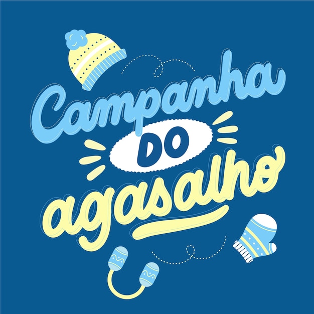 Free vector campanha do agasalho lettering