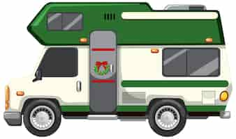 Free vector campervan or motorhome on white background