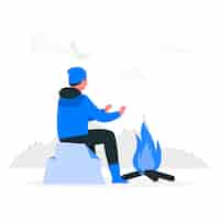 Free vector campfire concept illustration