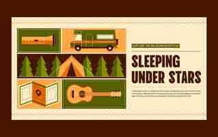 Free vector camping adventure facebook post